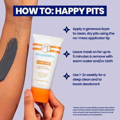 Megababe Happy Pits Detoxifying Underarm Mask 3 fl oz - New