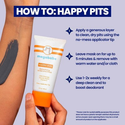 Megababe Happy Pits Detoxifying Underarm Mask 3 fl oz - New by This is Beauty US