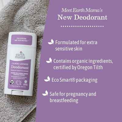 Earth Mama Calming Lavender Deodorant 2.65oz - New