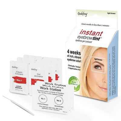 Godefroy Instant Eyebrow Tint Application Kit Light Brown 3ct - New