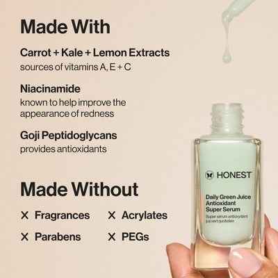 Honest Beauty Daily Green Juice Antioxidant Super Serum 1 fl oz - New - DestGlow