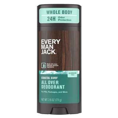 Every Man Jack All Over Solid Deodorant Coastal Surf 2.6oz - Imperfect Container