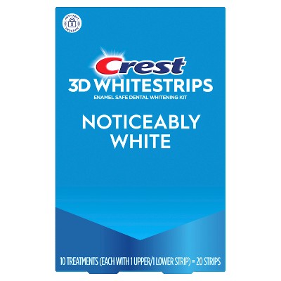 Crest 3DWhitestrips Noticeably White At-home Teeth Whitening Kit 10 Treatments - Imperfect Box DestGlow