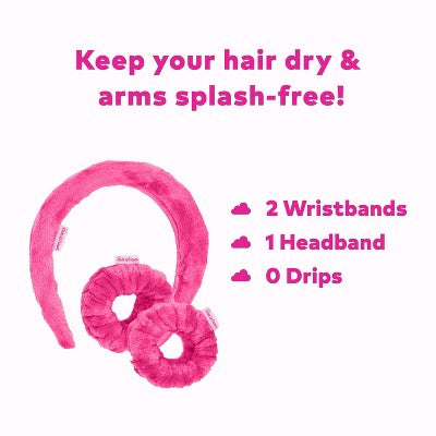 MakeUp Eraser Drip Eraser Head Band/Wrist Guards 3ct - New - DestGlow