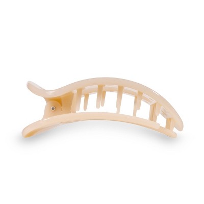 TELETIES Medium Flat Round Hair Clip Almond Beige - New by This is Beauty US