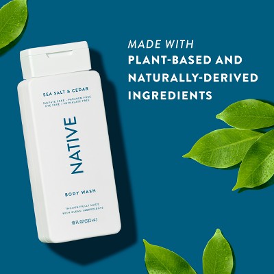 Native Body Wash for Men & Women Sea Salt & Cedar 18 fl oz - Imperfect Container by This is Beauty US