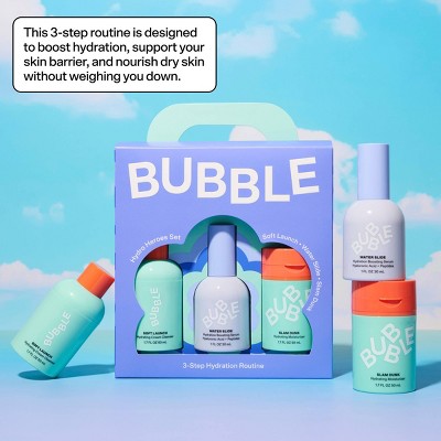 Bubble Skincare Hydro Heroes 3-Step Hydration Routine Kit - Imperfect Box DestGlow