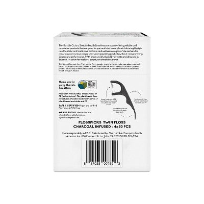 The Humble Co. Plant-Based Dental Floss Picks Charcoal 50ct/4pk - Imperfect Box by This is Beauty US