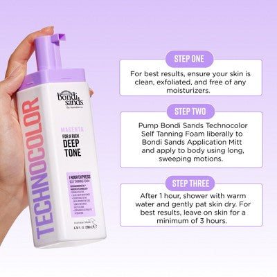Bondi Sands Technocolor 1 Hour Express Self Tanning Foam Magenta 6.76 fl oz - New - DestGlow