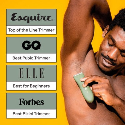 Meridian Trimmer Original Pubic & Body Hair Trimmer for Men & Women, Below-the-Belt Groomer, Ball Trimmer, Bikini Trimmer Sage - Imperfect Box by This is Beauty US