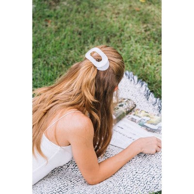 TELETIES Medium Flat Round Hair Clip Coconut White - New by This is Beauty US