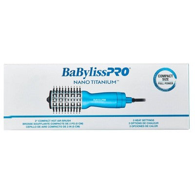 BaBylissPRO Nano Titanium Compact Hot Air Straightening Brush Blue - New by This is Beauty US