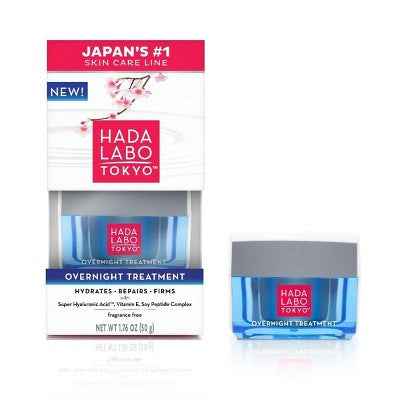 Hada Labo Tokyo Anti-Aging Overnight Treatment Hyaluronic Acid Night Cream 1.76oz - New