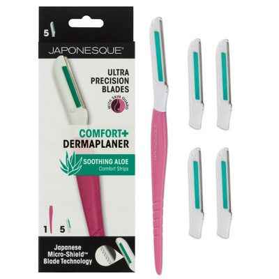 JAPONESQUE Comfort+ Dermaplaner Razor 1 handle/5 heads - New - DestGlow
