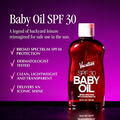 Vacation Baby Oil SPF 30 3.4 fl oz - Imperfect Container DestGlow