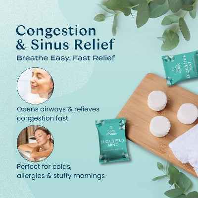 Body Restore Shower Steamers with 100% Natural Essential Oil Eucalyptus & Mint 6ct - New