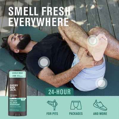 Every Man Jack All Over Solid Deodorant Coastal Surf 2.6oz - New