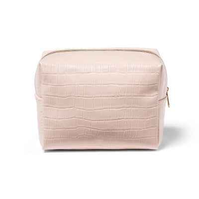 Sonia Kashuk Loaf Makeup Bag Blush Faux Croc - New