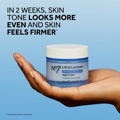 No7 Lift Luminate Triple Action Night Cream 1.69 fl oz - Imperfect Box by This is Beauty US