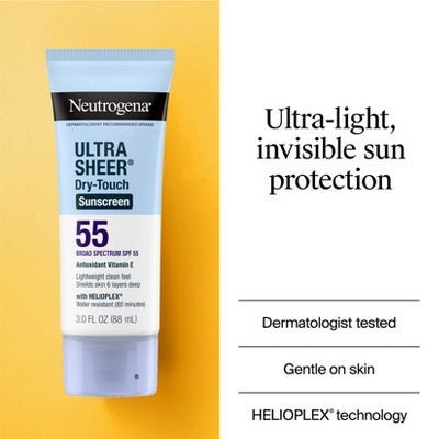 Neutrogena Ultra Sheer Dry Touch Sunscreen Lotion SPF 55 3oz - Imperfect Container DestGlow