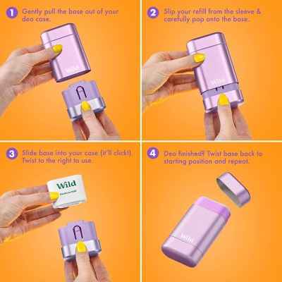 Wild Cosmetics Cream Deodorant Refill Grapefruit & Lime with Ombre Case 5.29oz - New