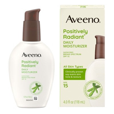 Aveeno Positively Radiant Daily Face Moisturizer SPF15 4oz - Imperfect Box by This is Beauty US