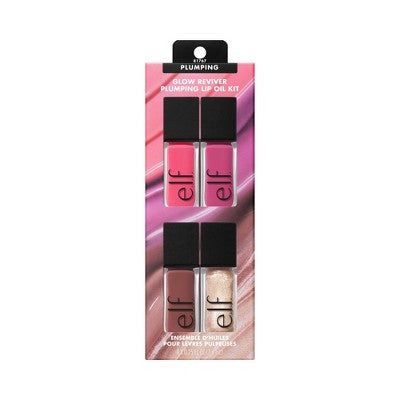 e.l.f. Glow Reviver Plumping Lip Oil Gift Set 4pc - Imperfect Box DestGlow