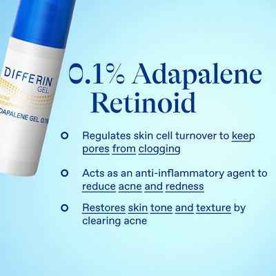 Differin Retinoid Acne Treatment; Adapalene Gel 0.1% 45g/1.6oz - New