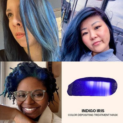 Overtone Indigo Iris Hair Mask Semi-Permanent Hair Dye & Color Conditioner Blue for Brown & Blonde Hair - New - DestGlow