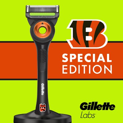 Gillette Labs Mens Special NFL Bengals Edition Shaving Razor with 4 Refills and Magnetic Stand - New by This is Beauty US