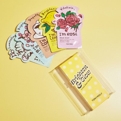 TONYMOLY Brighten & Glow Sheet Mask Set - New - DestGlow