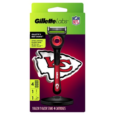 Gillette Labs Mens Special NFL Chiefs Edition Shaving Razor with 4 Refills and Magnetic Stand - New by This is Beauty US