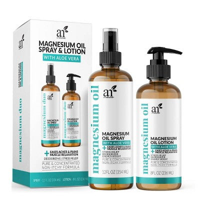 artnaturals Magnesium Oil Spray and Body Lotion Duo 2ct - New DestGlow