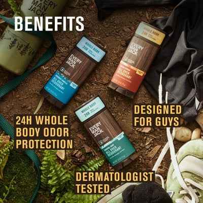 Every Man Jack All Over Solid Deodorant Coastal Surf 2.6oz - New