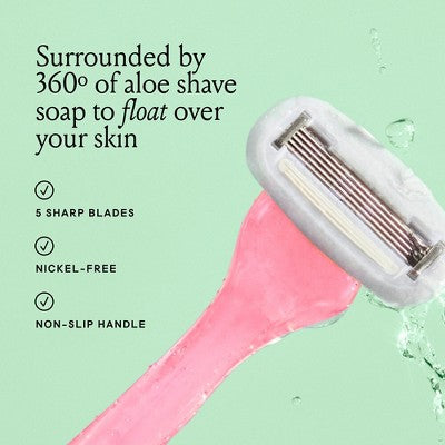Billie Handle with Magnetic Holder Women 5 Blade Refills Reusable Razor - New by This is Beauty US