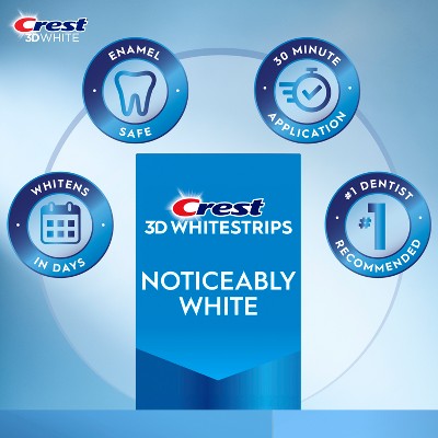 Crest 3DWhitestrips Noticeably White At-home Teeth Whitening Kit 10 Treatments - Imperfect Box DestGlow