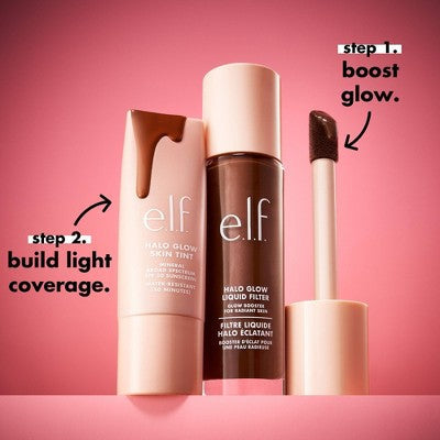 e.l.f. Halo Glow Skin Tint Light Coverage Foundation Mineral SPF 50 5 Light Warm 1 fl oz - Imperfect Box DestGlow