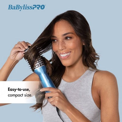 BaBylissPRO Nano Titanium Compact Hot Air Straightening Brush Blue - New by This is Beauty US