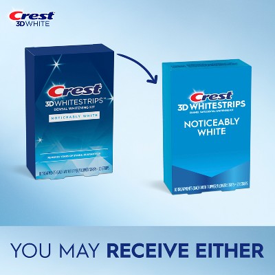 Crest 3DWhitestrips Noticeably White At-home Teeth Whitening Kit 10 Treatments - Imperfect Box DestGlow