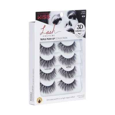 KISS Products Lash Couture 3D Push-Up False Eyelashes Babydoll 4ct - New