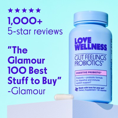 Love Wellness Gut Feelings Probiotics for a Healthy Gut & Immunity 30ct - Imperfect Container by This is Beauty US