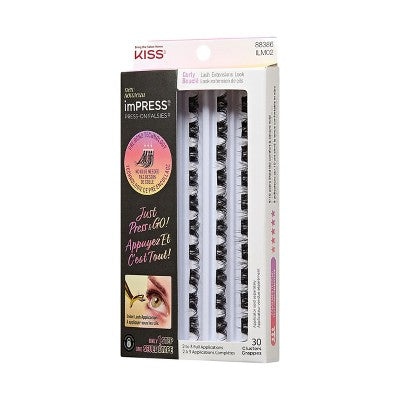 KISS Products imPRESS Press-On Self Adhesive Eyelashes Refill Curly 30ct - Imperfect Box by This is Beauty US
