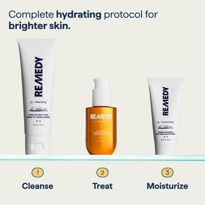 Remedy Skin Brightening 3-Piece Skincare Kit Gentle Cleanser Vitamin C Serum 2.7oz - Imperfect Box DestGlow