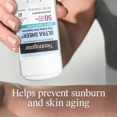 Neutrogena Mineral Ultra Sheer Face and Body Sunscreen Stick SPF 50 1.5oz - Imperfect Container DestGlow