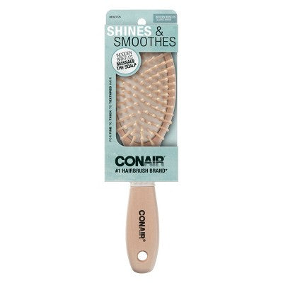 Conair Classic Wood Wooden Bristle Cushion Hair Brush - Imperfect Box by This is Beauty US