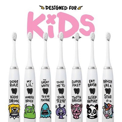 Made by Dentists Kids; Rechargeable Electric Toothbrush with 2 Replacement Toothbrush Heads Cheetah - New by This is Beauty US