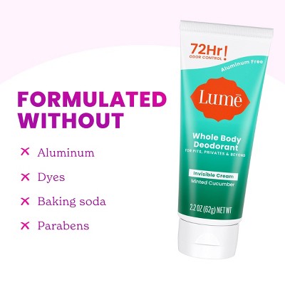 Lume Cream Deodorant Tube Minted Cucumber 2.2oz - New by This is Beauty US