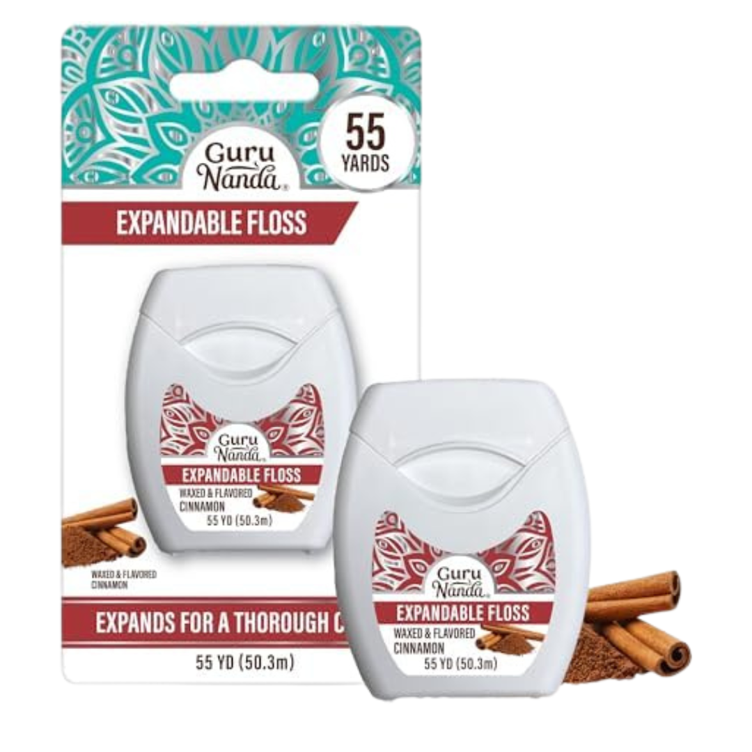 Guru Nanda Expandable Floss, Waxed & Flavored Cinnamon (55?yd / 50.3?m) DestGlow
