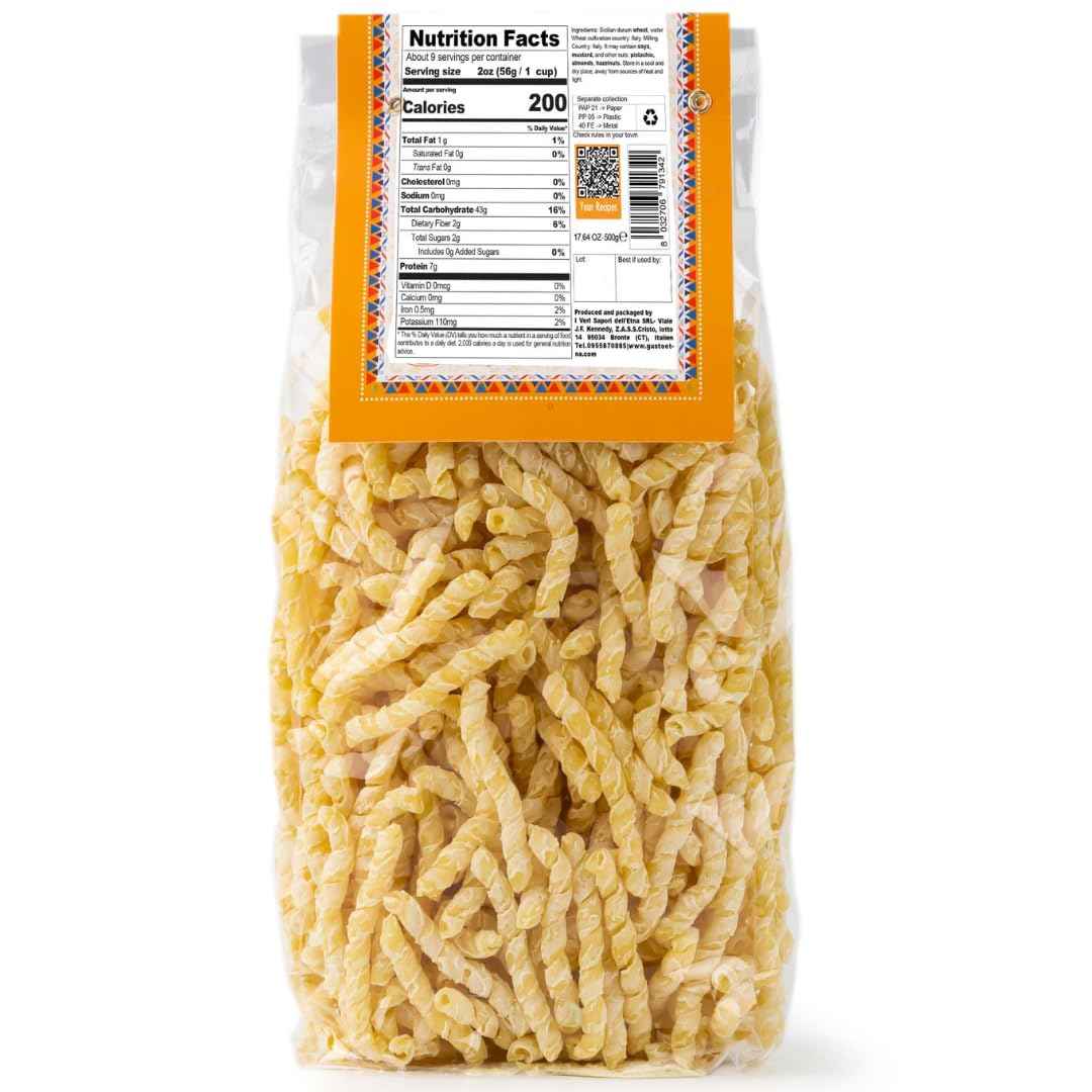 Gusto Etna, Busiata Pasta, Spiral Pasta (500 g)