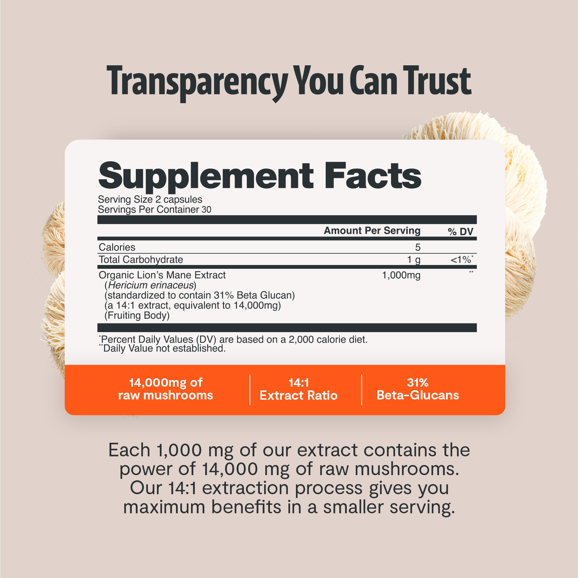 Organic Lion’s Mane Capsules by FreshCap Mushrooms